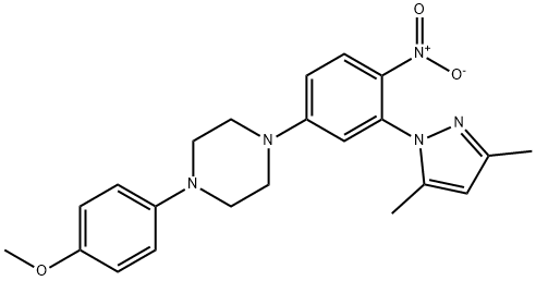 1-{3-(3,5-dimethyl-1H-pyrazol-1-yl)-4-nitrophenyl}-4-(4-methoxyphenyl)piperazine Structure