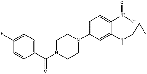 1-{3-(cyclopropylamino)-4-nitrophenyl}-4-(4-fluorobenzoyl)piperazine Structure