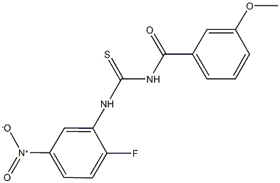 N-{2-fluoro-5-nitrophenyl}-N'-(3-methoxybenzoyl)thiourea Structure