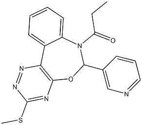 3-(methylsulfanyl)-7-propionyl-6-(3-pyridinyl)-6,7-dihydro[1,2,4]triazino[5,6-d][3,1]benzoxazepine 구조식 이미지