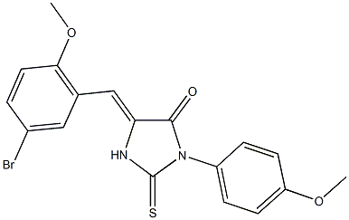 5-(5-bromo-2-methoxybenzylidene)-3-(4-methoxyphenyl)-2-thioxo-4-imidazolidinone 구조식 이미지