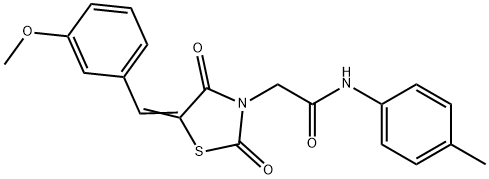 2-[5-(3-methoxybenzylidene)-2,4-dioxo-1,3-thiazolidin-3-yl]-N-(4-methylphenyl)acetamide 구조식 이미지