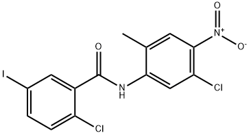 2-chloro-N-{5-chloro-4-nitro-2-methylphenyl}-5-iodobenzamide Structure