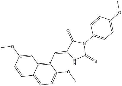 5-[(2,7-dimethoxy-1-naphthyl)methylene]-3-(4-methoxyphenyl)-2-thioxo-4-imidazolidinone 구조식 이미지