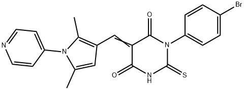 1-(4-bromophenyl)-5-{[2,5-dimethyl-1-(4-pyridinyl)-1H-pyrrol-3-yl]methylene}-2-thioxodihydro-4,6(1H,5H)-pyrimidinedione Structure
