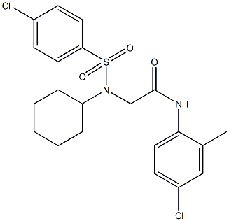 N-(4-chloro-2-methylphenyl)-2-[[(4-chlorophenyl)sulfonyl](cyclohexyl)amino]acetamide 구조식 이미지