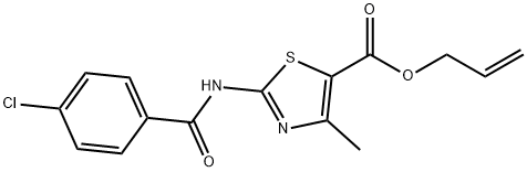 allyl 2-[(4-chlorobenzoyl)amino]-4-methyl-1,3-thiazole-5-carboxylate 구조식 이미지