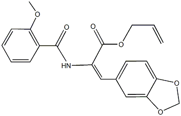 allyl 3-(1,3-benzodioxol-5-yl)-2-[(2-methoxybenzoyl)amino]acrylate 구조식 이미지