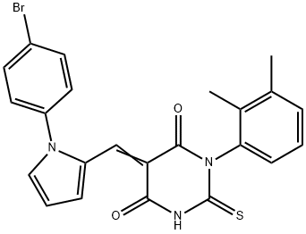 5-{[1-(4-bromophenyl)-1H-pyrrol-2-yl]methylene}-1-(2,3-dimethylphenyl)-2-thioxodihydro-4,6(1H,5H)-pyrimidinedione 구조식 이미지