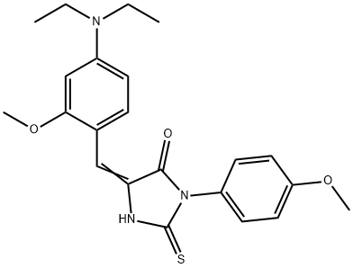 5-[4-(diethylamino)-2-methoxybenzylidene]-3-(4-methoxyphenyl)-2-thioxo-4-imidazolidinone Structure