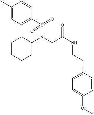 2-{cyclohexyl[(4-methylphenyl)sulfonyl]amino}-N-[2-(4-methoxyphenyl)ethyl]acetamide 구조식 이미지