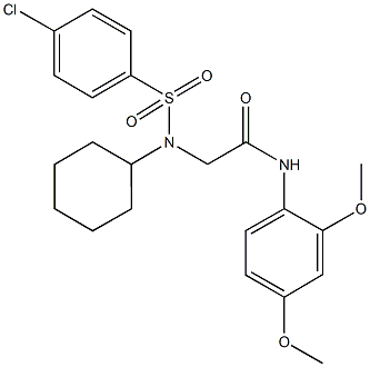 2-[[(4-chlorophenyl)sulfonyl](cyclohexyl)amino]-N-(2,4-dimethoxyphenyl)acetamide 구조식 이미지