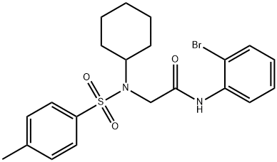 N-(2-bromophenyl)-2-{cyclohexyl[(4-methylphenyl)sulfonyl]amino}acetamide 구조식 이미지