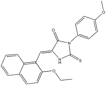5-[(2-ethoxy-1-naphthyl)methylene]-3-(4-methoxyphenyl)-2-thioxo-4-imidazolidinone 구조식 이미지