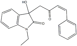 1-ethyl-3-hydroxy-3-(2-oxo-4-phenyl-3-butenyl)-1,3-dihydro-2H-indol-2-one Structure