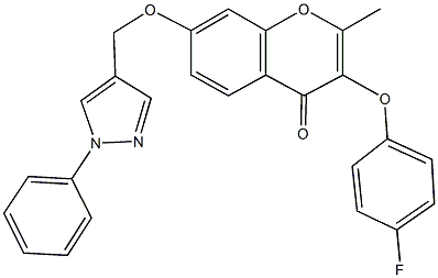 3-(4-fluorophenoxy)-2-methyl-7-[(1-phenyl-1H-pyrazol-4-yl)methoxy]-4H-chromen-4-one Structure