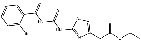 ethyl [2-({[(2-bromobenzoyl)amino]carbothioyl}amino)-1,3-thiazol-4-yl]acetate Structure