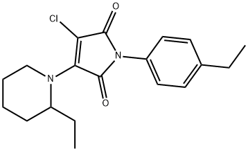 3-chloro-1-(4-ethylphenyl)-4-(2-ethyl-1-piperidinyl)-1H-pyrrole-2,5-dione 구조식 이미지