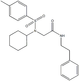 2-{cyclohexyl[(4-methylphenyl)sulfonyl]amino}-N-(2-phenylethyl)acetamide 구조식 이미지