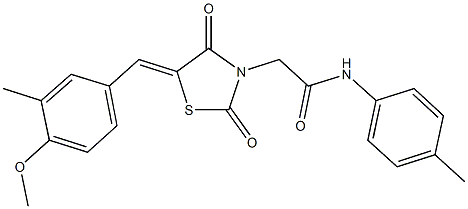 2-[5-(4-methoxy-3-methylbenzylidene)-2,4-dioxo-1,3-thiazolidin-3-yl]-N-(4-methylphenyl)acetamide 구조식 이미지