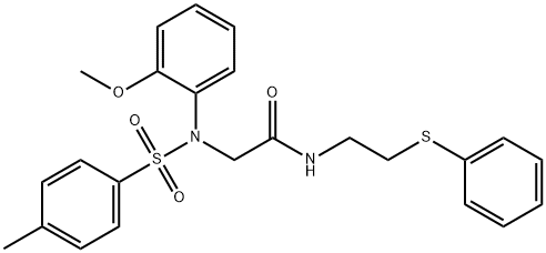 2-{2-methoxy[(4-methylphenyl)sulfonyl]anilino}-N-[2-(phenylsulfanyl)ethyl]acetamide 구조식 이미지