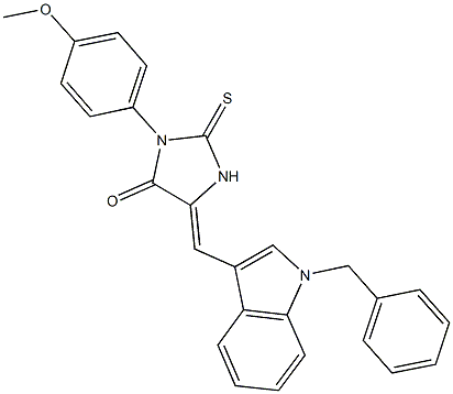 5-[(1-benzyl-1H-indol-3-yl)methylene]-3-(4-methoxyphenyl)-2-thioxo-4-imidazolidinone 구조식 이미지