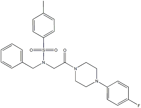 N-benzyl-N-{2-[4-(4-fluorophenyl)-1-piperazinyl]-2-oxoethyl}-4-methylbenzenesulfonamide 구조식 이미지