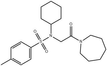 N-[2-(1-azepanyl)-2-oxoethyl]-N-cyclohexyl-4-methylbenzenesulfonamide 구조식 이미지