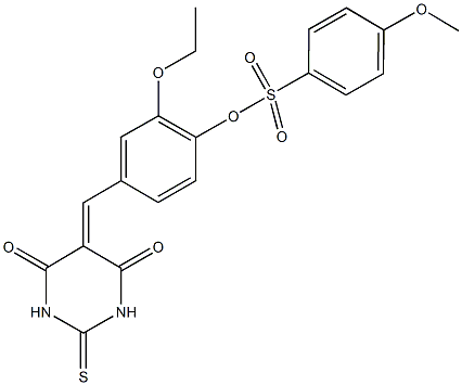 4-[(4,6-dioxo-2-thioxotetrahydro-5(2H)-pyrimidinylidene)methyl]-2-ethoxyphenyl 4-methoxybenzenesulfonate Structure