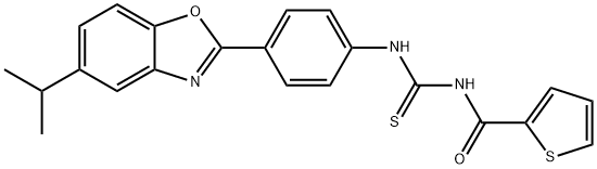 N-[4-(5-isopropyl-1,3-benzoxazol-2-yl)phenyl]-N'-(2-thienylcarbonyl)thiourea 구조식 이미지