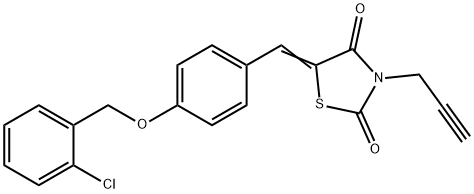 5-{4-[(2-chlorobenzyl)oxy]benzylidene}-3-(2-propynyl)-1,3-thiazolidine-2,4-dione Structure