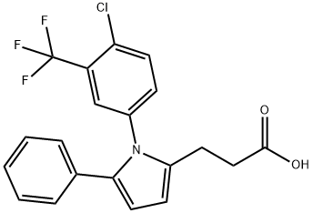 3-{1-[4-chloro-3-(trifluoromethyl)phenyl]-5-phenyl-1H-pyrrol-2-yl}propanoic acid Structure