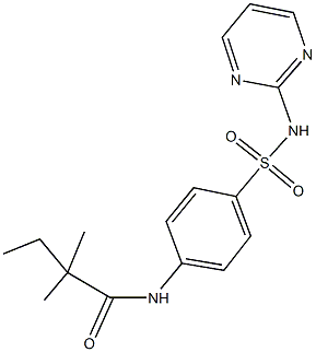 2,2-dimethyl-N-{4-[(2-pyrimidinylamino)sulfonyl]phenyl}butanamide 구조식 이미지