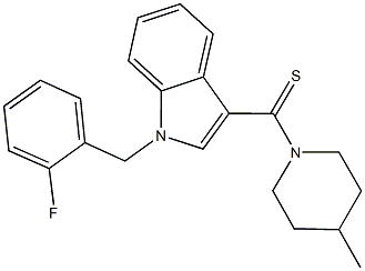 1-(2-fluorobenzyl)-3-[(4-methyl-1-piperidinyl)carbothioyl]-1H-indole 구조식 이미지