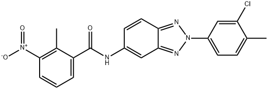 N-[2-(3-chloro-4-methylphenyl)-2H-1,2,3-benzotriazol-5-yl]-3-nitro-2-methylbenzamide 구조식 이미지