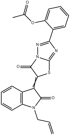 2-[5-(1-allyl-2-oxo-1,2-dihydro-3H-indol-3-ylidene)-6-oxo-5,6-dihydro[1,3]thiazolo[3,2-b][1,2,4]triazol-2-yl]phenyl acetate 구조식 이미지