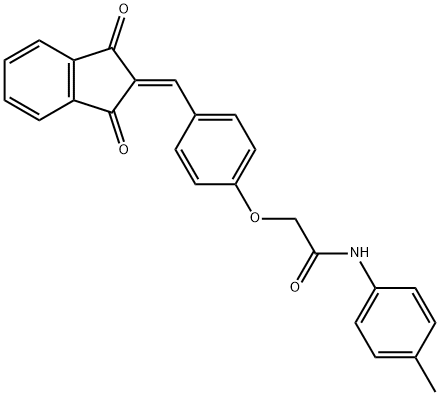 2-{4-[(1,3-dioxo-1,3-dihydro-2H-inden-2-ylidene)methyl]phenoxy}-N-(4-methylphenyl)acetamide 구조식 이미지