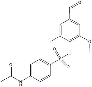 4-formyl-2-iodo-6-methoxyphenyl 4-(acetylamino)benzenesulfonate Structure