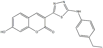 3-[5-(4-ethylanilino)-1,3,4-thiadiazol-2-yl]-7-hydroxy-2H-chromen-2-one 구조식 이미지