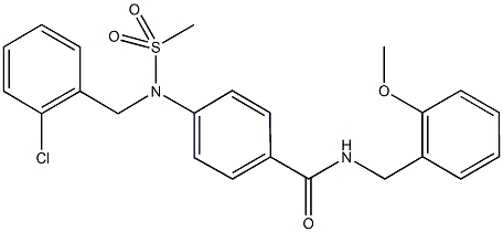 4-[(2-chlorobenzyl)(methylsulfonyl)amino]-N-(2-methoxybenzyl)benzamide 구조식 이미지