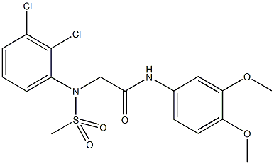 2-[2,3-dichloro(methylsulfonyl)anilino]-N-(3,4-dimethoxyphenyl)acetamide Structure