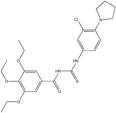 N-[3-chloro-4-(1-pyrrolidinyl)phenyl]-N'-(3,4,5-triethoxybenzoyl)thiourea 구조식 이미지