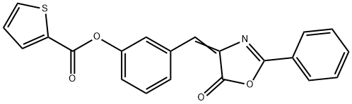 3-[(5-oxo-2-phenyl-1,3-oxazol-4(5H)-ylidene)methyl]phenyl 2-thiophenecarboxylate 구조식 이미지
