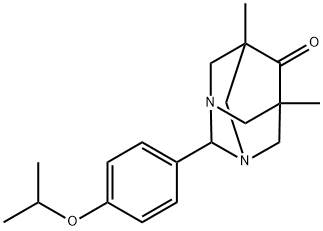 2-(4-isopropoxyphenyl)-5,7-dimethyl-1,3-diazatricyclo[3.3.1.1~3,7~]decan-6-one Structure