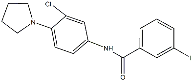 N-[3-chloro-4-(1-pyrrolidinyl)phenyl]-3-iodobenzamide 구조식 이미지