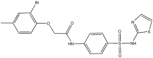 2-(2-bromo-4-methylphenoxy)-N-{4-[(1,3-thiazol-2-ylamino)sulfonyl]phenyl}acetamide Structure