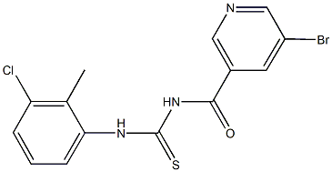 N-[(5-bromo-3-pyridinyl)carbonyl]-N'-(3-chloro-2-methylphenyl)thiourea 구조식 이미지