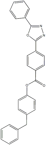 4-benzylphenyl 4-(5-phenyl-1,3,4-oxadiazol-2-yl)benzoate 구조식 이미지