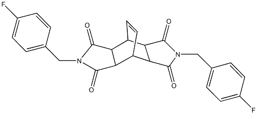 4,10-bis(4-fluorobenzyl)-4,10-diazatetracyclo[5.5.2.0~2,6~.0~8,12~]tetradec-13-ene-3,5,9,11-tetrone 구조식 이미지