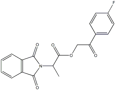 2-(4-fluorophenyl)-2-oxoethyl 2-(1,3-dioxo-1,3-dihydro-2H-isoindol-2-yl)propanoate Structure